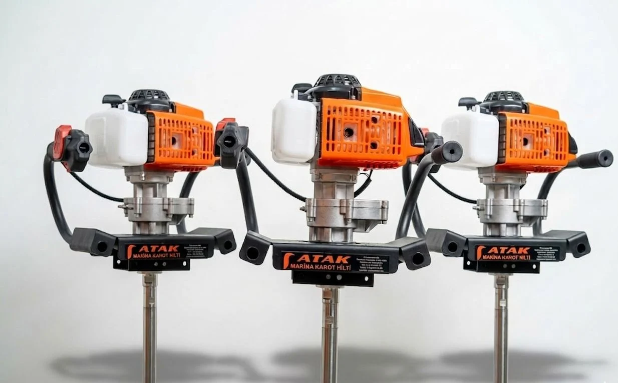 Atak Truva el sondaj makinesi benzinli motor ve tutma kolları