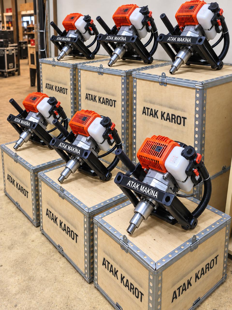 Atak 5,5 HP Dayanıklı Kısa Redüktörlü Benzinli Karot ve El Sondaj Seti – 5 m - Görsel 2